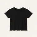 Meisjes Geribd T-shirt met Ruches | 8 kleuren