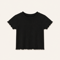 Meisjes Geribd T-shirt met Ruches | 8 kleuren