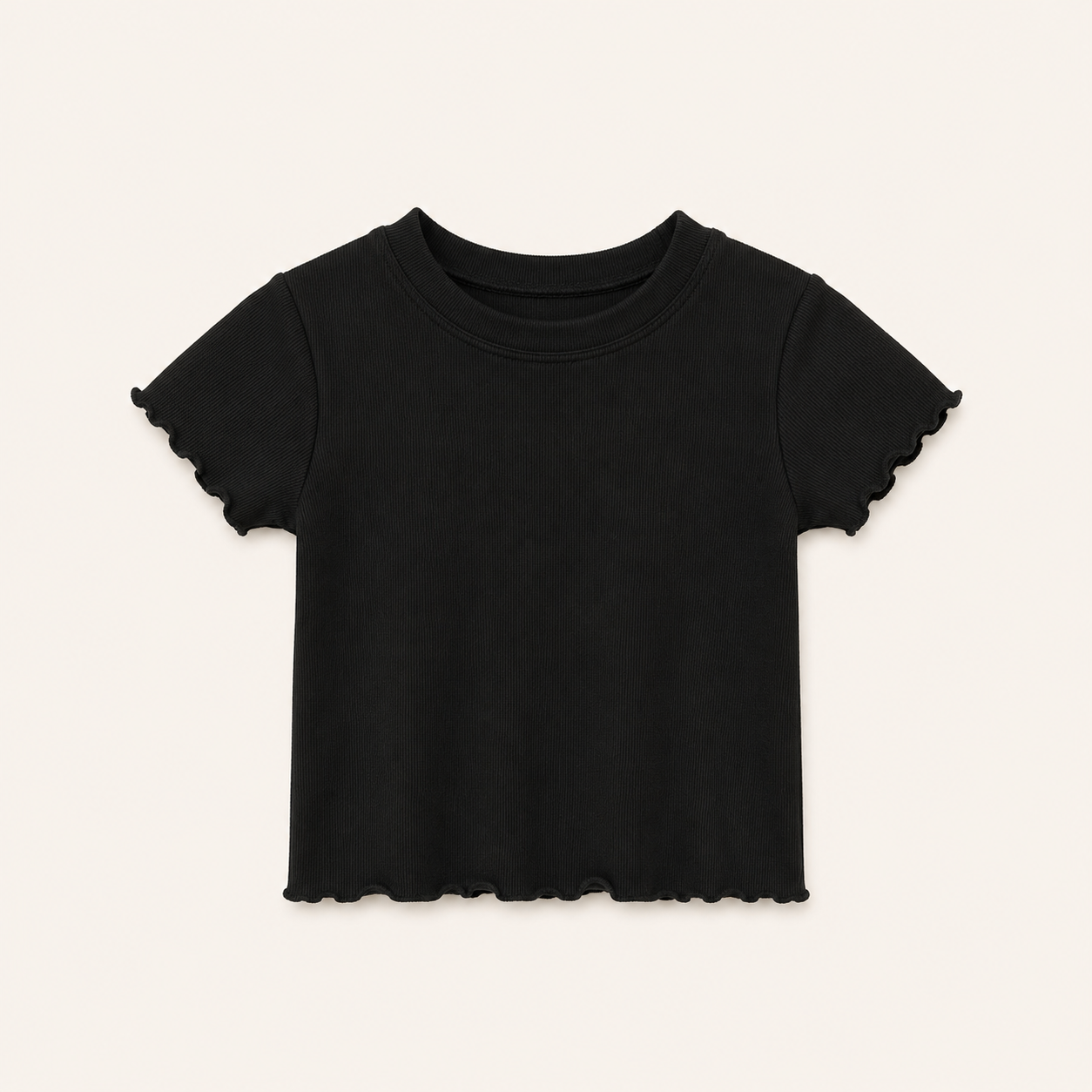 Meisjes Geribd T-shirt met Ruches | 6 kleuren