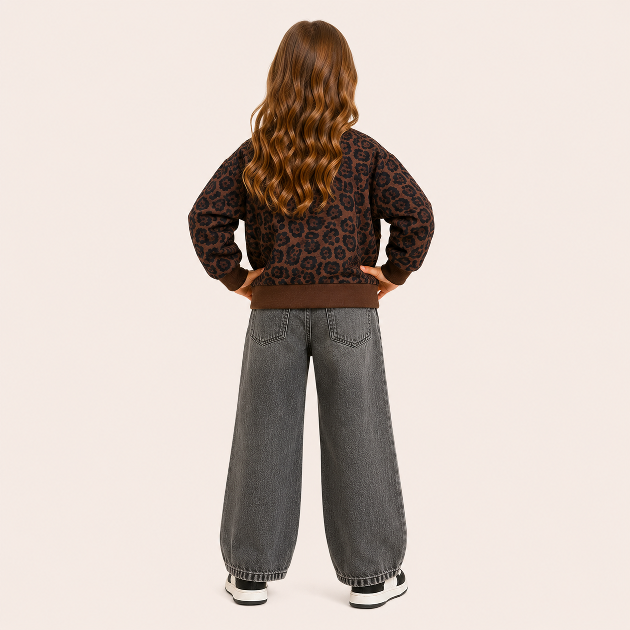 Meisjes bomber jacket met luipaardprint