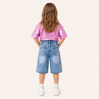 Stoere Denim Bermuda Short voor Meisjes