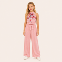 Meisjes Jumpsuit met Bloemenprint en Halternek