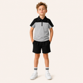 Stoer & Sportief - 2-Delige Jongensset met Kleurblok Polo Rits & Short