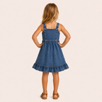 Meisjes denim zomerjurk