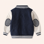 Jongens Baseballjack met Patchwork Mouwen | Marineblauw