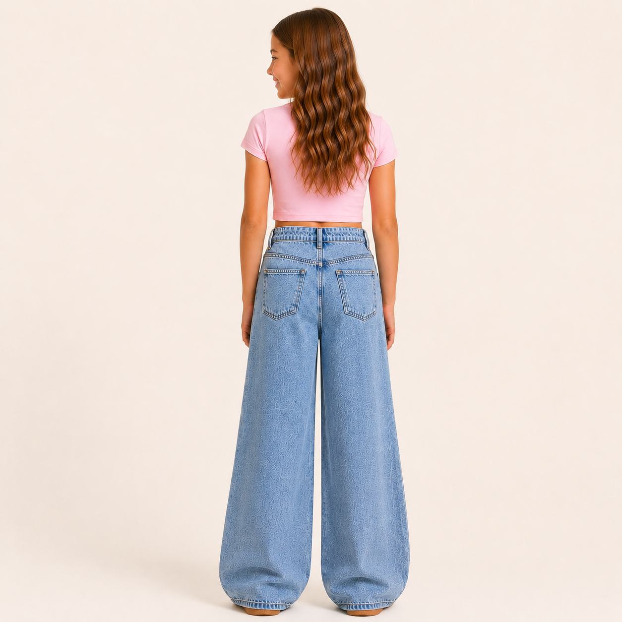 Stoere Denim met Hartjes - Wijde Spijkerbroek voor Meisjes