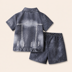 Jongens Zomerset Denim-look – Shirt & Gescheurde Shorts