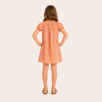 Jurk met wafelprint en Strikdetail