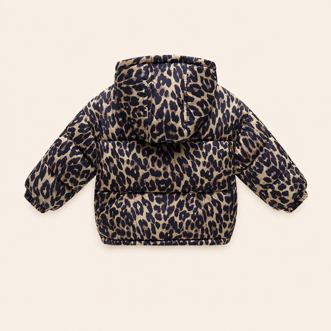 Meisjes Gewatteerde Jas met Luipaardprint en Fleece Voering