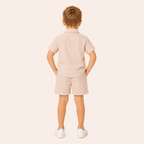 Jongens zomerset 2-delig – katoenen overhemd met shorts in meerdere kleuren