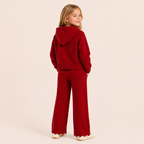 Meisjes Gebreide Trui-Set met Capuchon en Rits | 4 kleuren