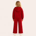 Meisjes Gebreide Trui-Set met Capuchon en Rits | 4 kleuren