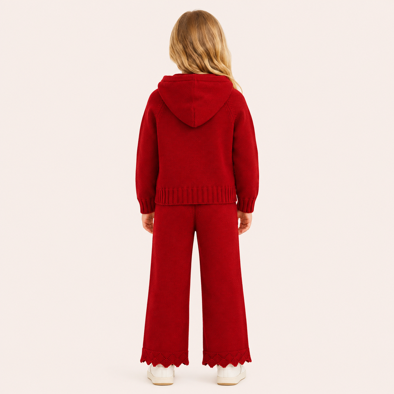 Meisjes Gebreide Trui-Set met Capuchon en Rits | 4 kleuren