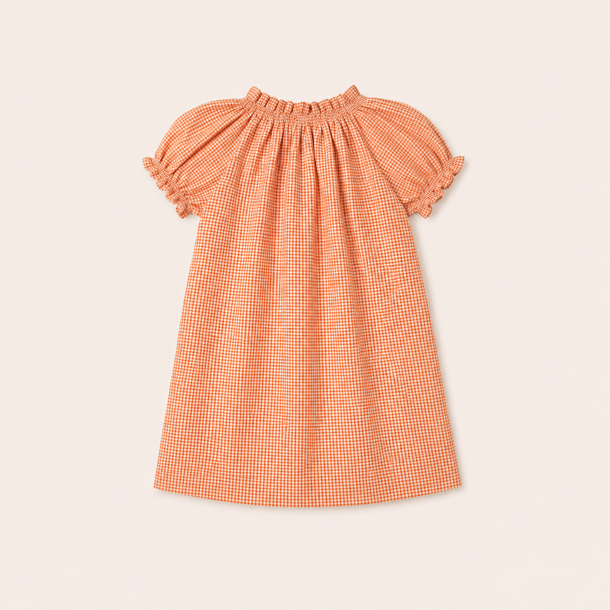 Jurk met wafelprint en Strikdetail