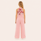 Meisjes Jumpsuit met Bloemenprint en Halternek