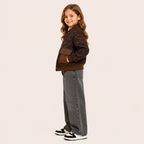 Meisjes bomber jacket met luipaardprint