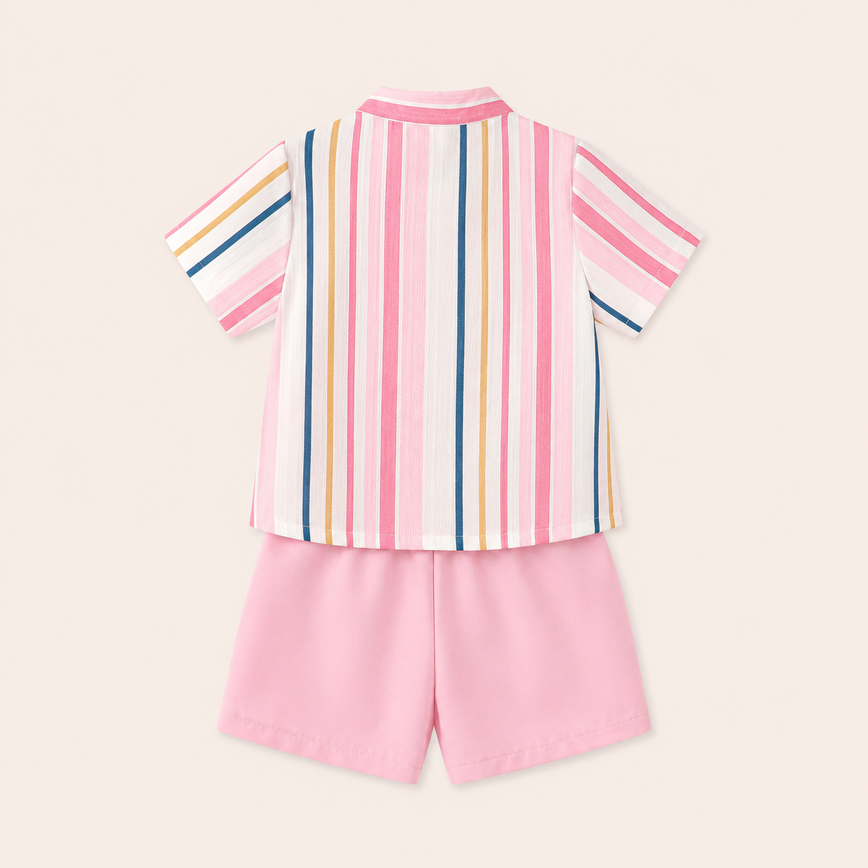 Jongens 2-delige gestreepte zomerset met overhemd en short