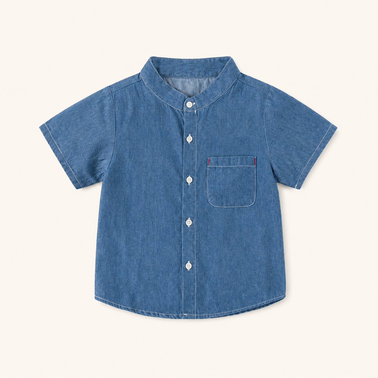 Jongens Denim katoenen Overhemd met Staande Kraag
