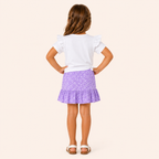 Meisjes 2-delige set met ruffle t-shirt en bloemetjesrok