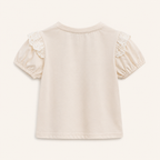 Meisjes T-shirt met Bloemenbordusel en Kanten Rand