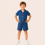 Jongens 2-delige Katoenen Zomerset met Overhemd en Short