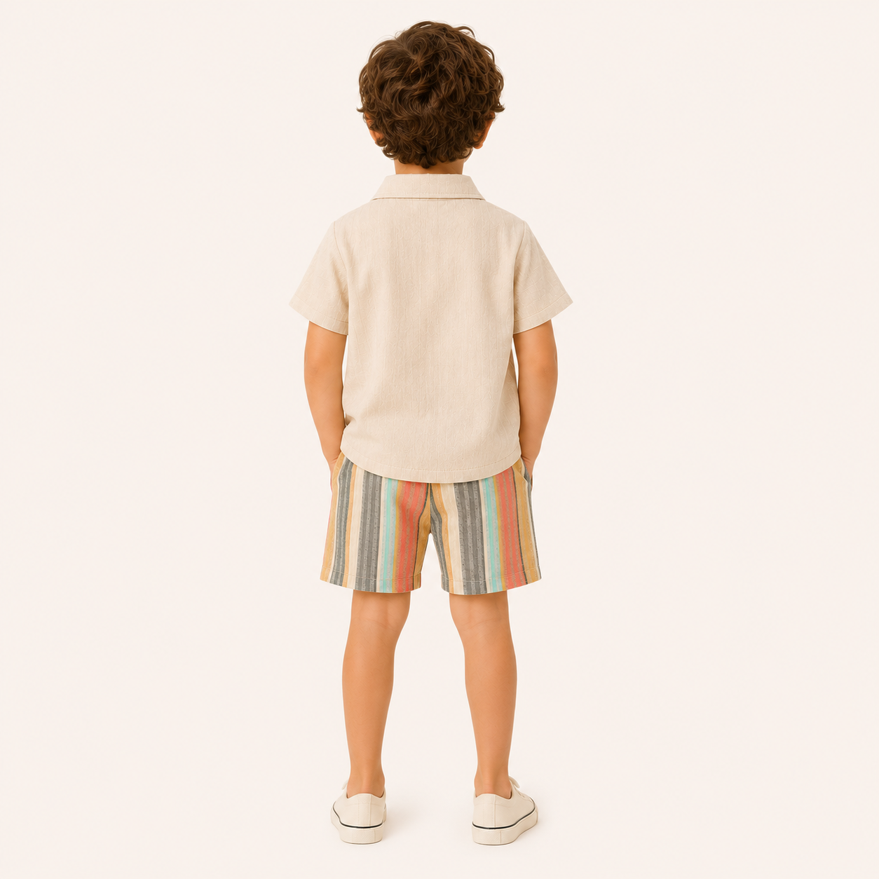 Zomerse Polo met Gestreepte Short - Set voor Jongens