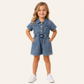 Stoere Denim Jumpsuit met Short voor Meisjes