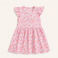 Meisjes Zomerjurk met Aardbei Print en Vlindermouwtjes | Roze