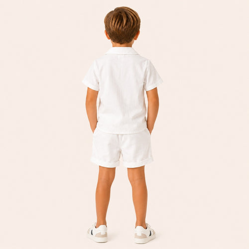 Jongens 2-delige Katoenen Zomerset met Overhemd en Short