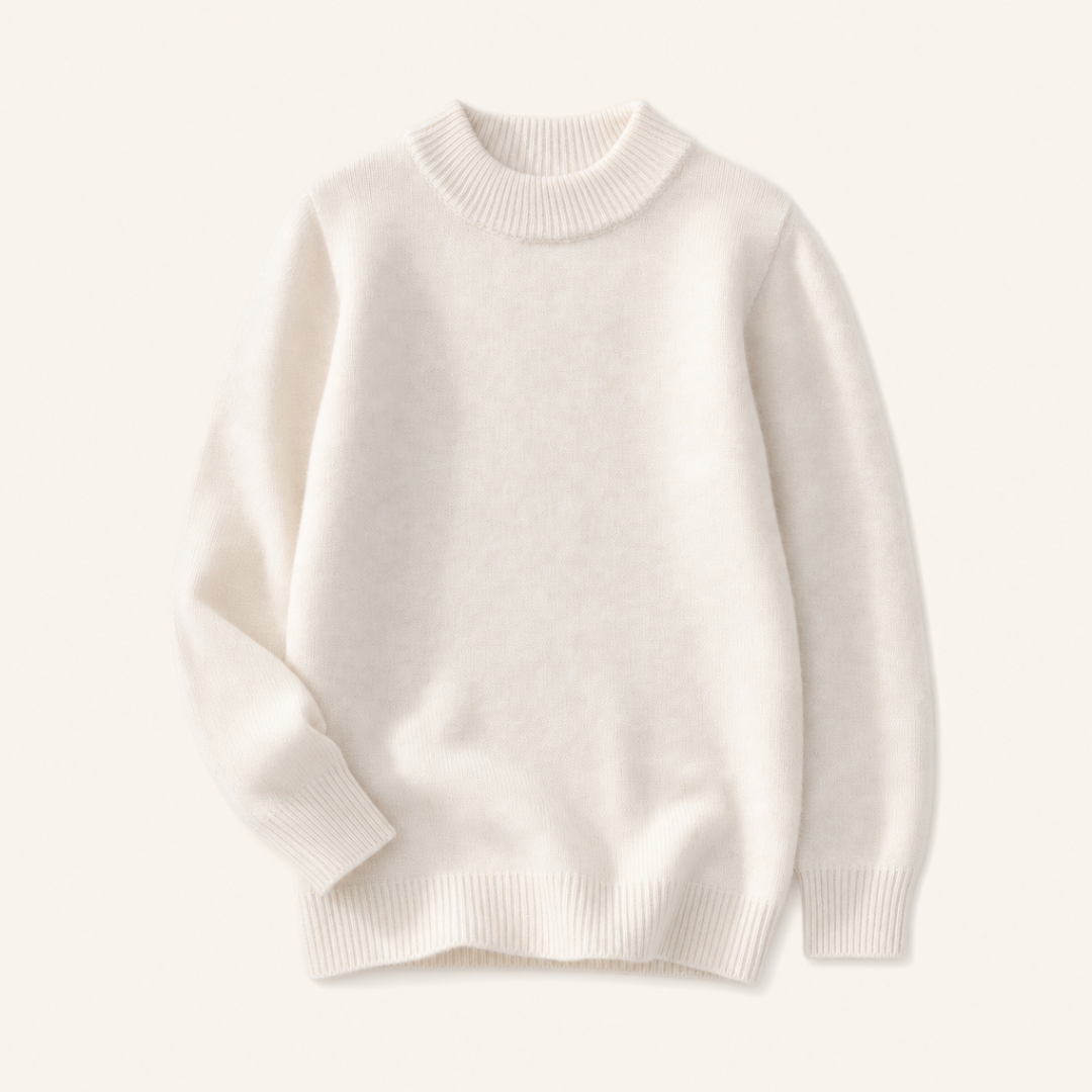 Meisjes Wollen Coltrui Beige - losse productfoto