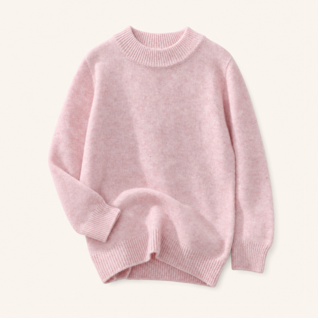 Meisjes Wollen Coltrui Gemeleerd Roze - losse productfoto