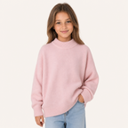 Meisjes Wollen Coltrui Lichtroze - model