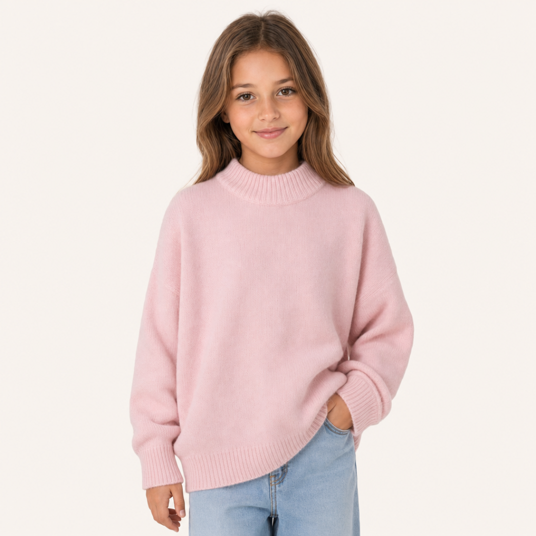 Meisjes Wollen Coltrui Lichtroze - model