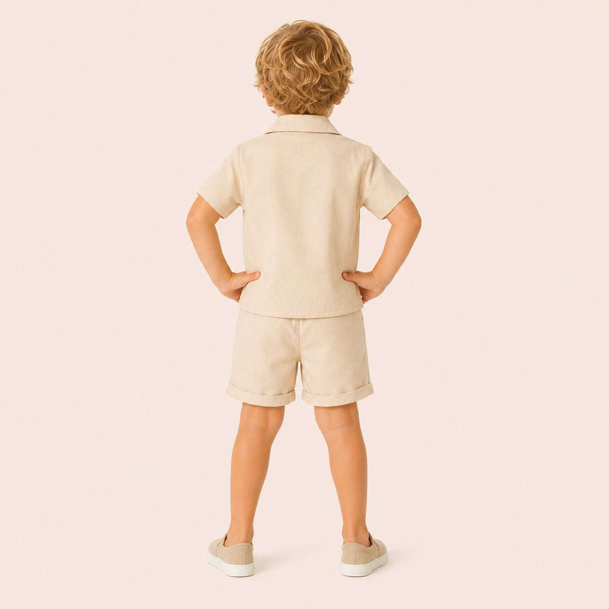 Jongens 2-delige Katoenen Zomerset met Overhemd en Short