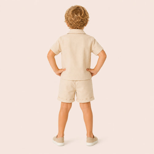 Jongens 2-delige Katoenen Zomerset met Overhemd en Short