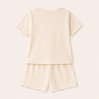 Meisjes 2-delige zomerset met t-shirt en short met luipaardprint strik