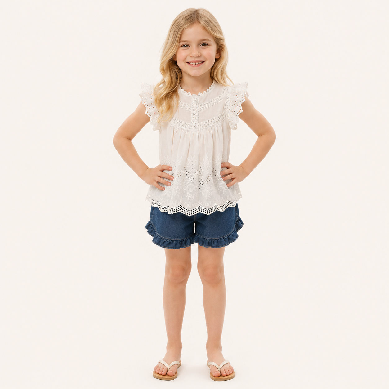 Broderie Top | Wit