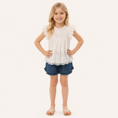 Broderie Top | Wit