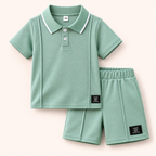Klassiek & Speels - Mintgroen 2-Delig Jongensset met Poloshirt & Short
