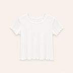 Meisjes Geribd T-shirt met Ruches | 6 kleuren