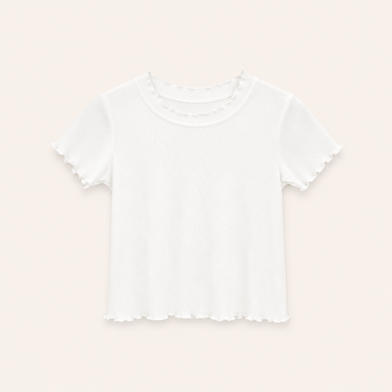 Meisjes Geribd T-shirt met Ruches | 6 kleuren