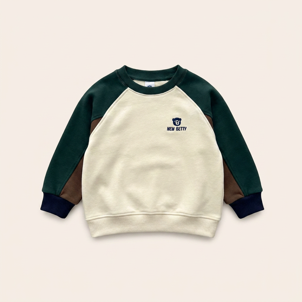 Jongens kleurblok sweater beige - productfoto