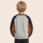 Jongens kleurblok sweater grijs - achterkant