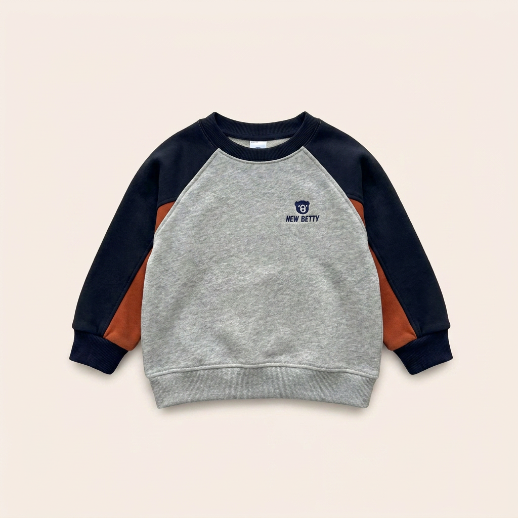 Jongens kleurblok sweater grijs - productfoto