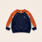 Jongens kleurblok sweater marineblauw - productfoto