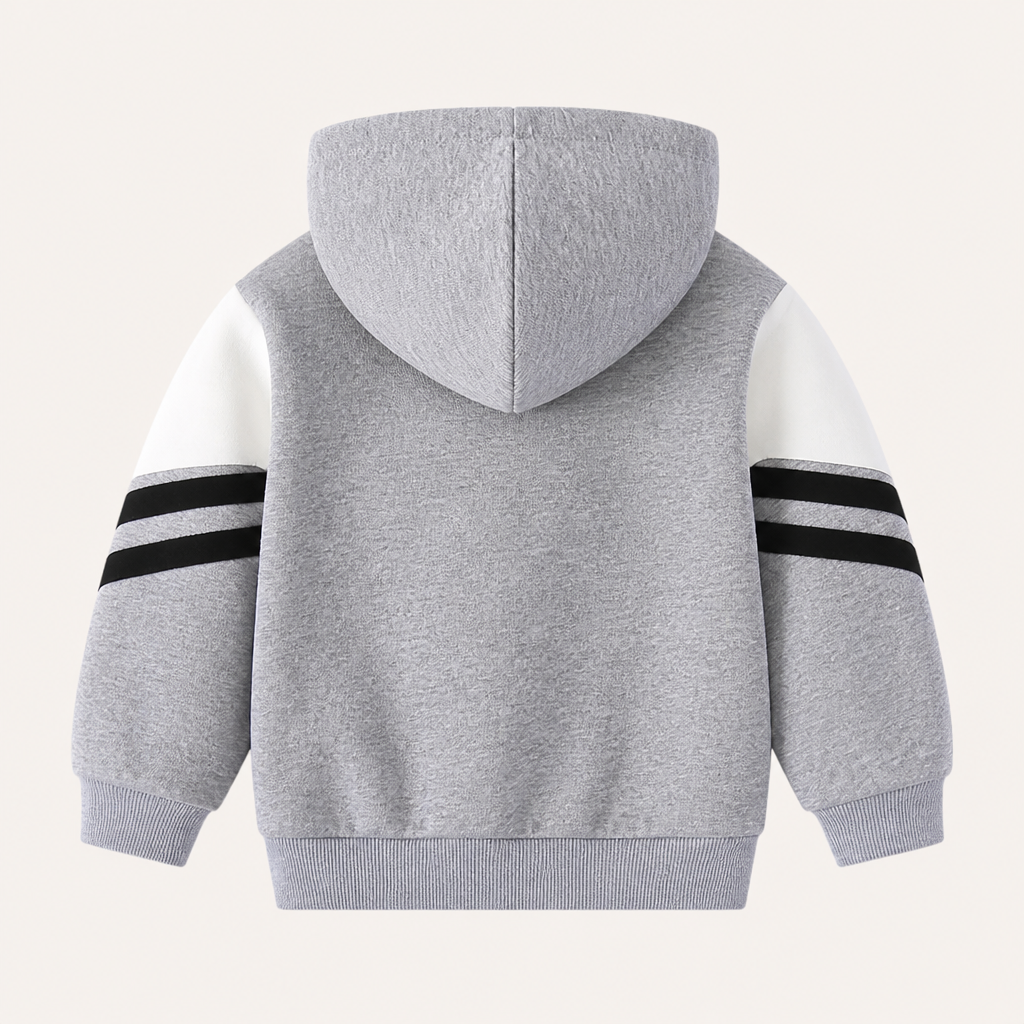 Jongens Colorblock Ritshoodie - packshot achter Grijs
