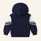Jongens Colorblock Ritshoodie - packshot achter Marineblauw