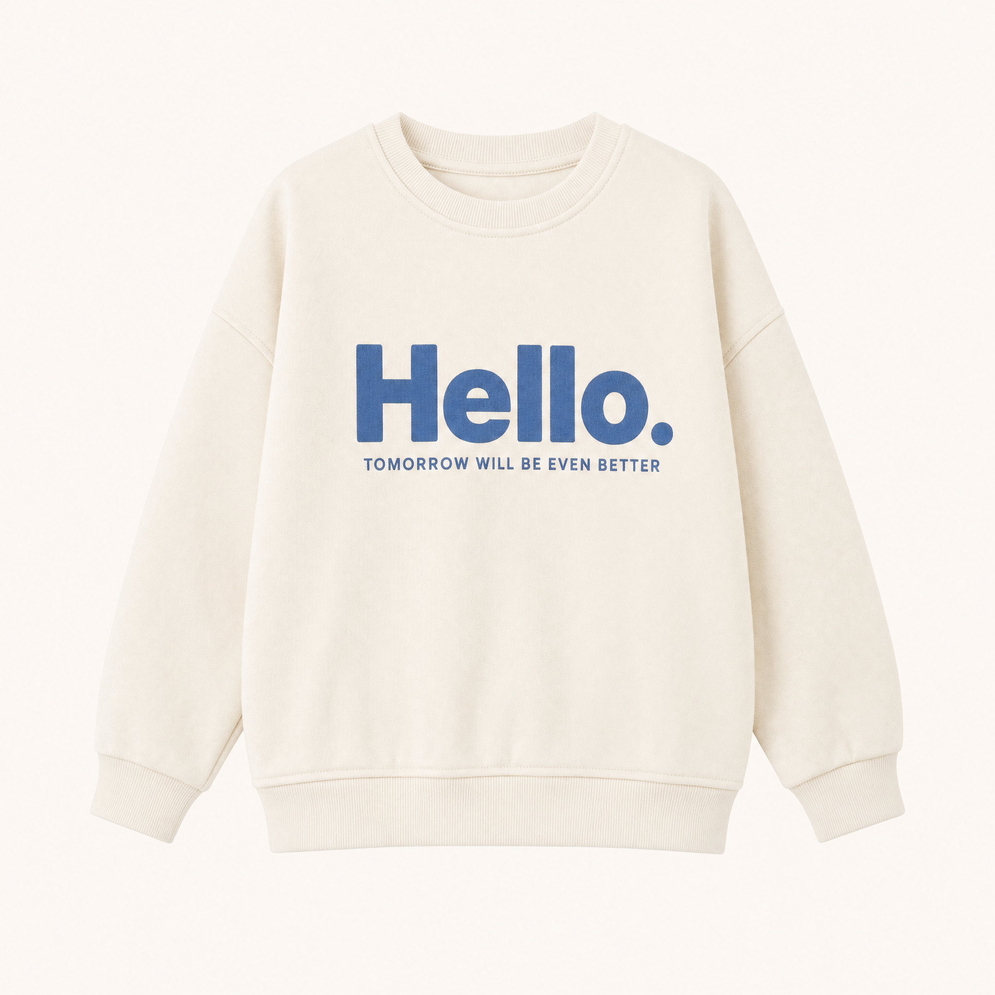 Jongens Sweatshirt met Hello Print Ecru