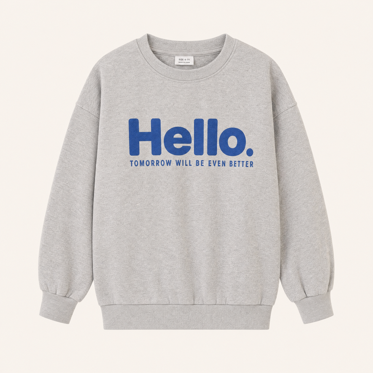 Jongens Sweatshirt met Hello Print Grijs