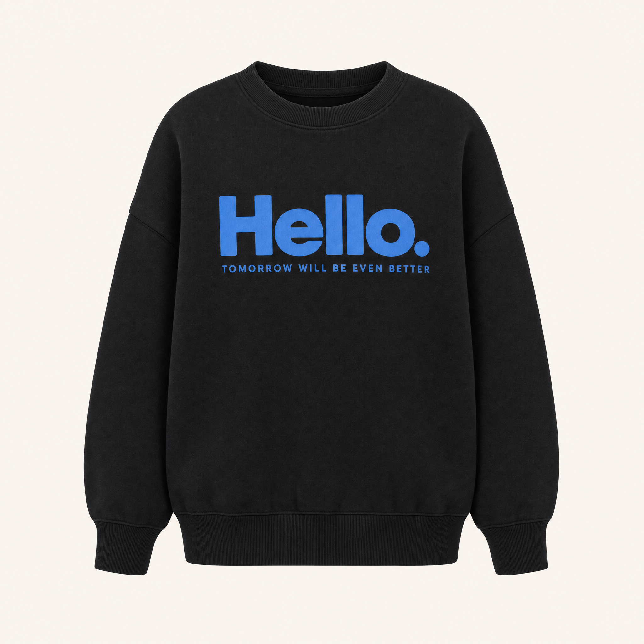 Meisjes Sweatshirt met Hello Print Zwart